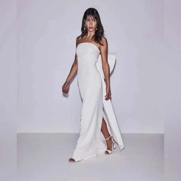 Rebecca Vallance Madeline Strapless Bridal Gown Big Bow White size US 2 NWT - Picture 3 of 10